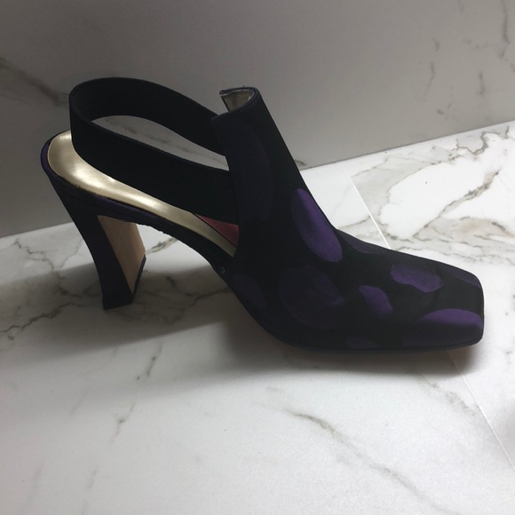 Xavier Roberto Designers Purple & Black Heels  6.5 - Picture 2 of 4